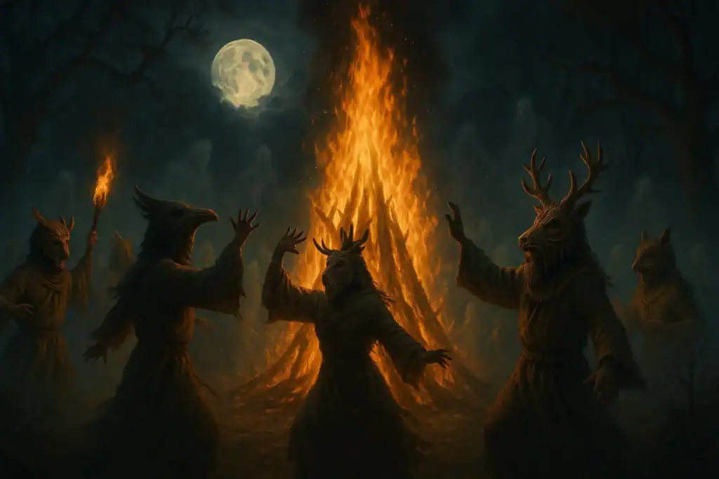 Image titled celtic samhain festival misty bonfire zs1o0 at TriviaWhizz.com