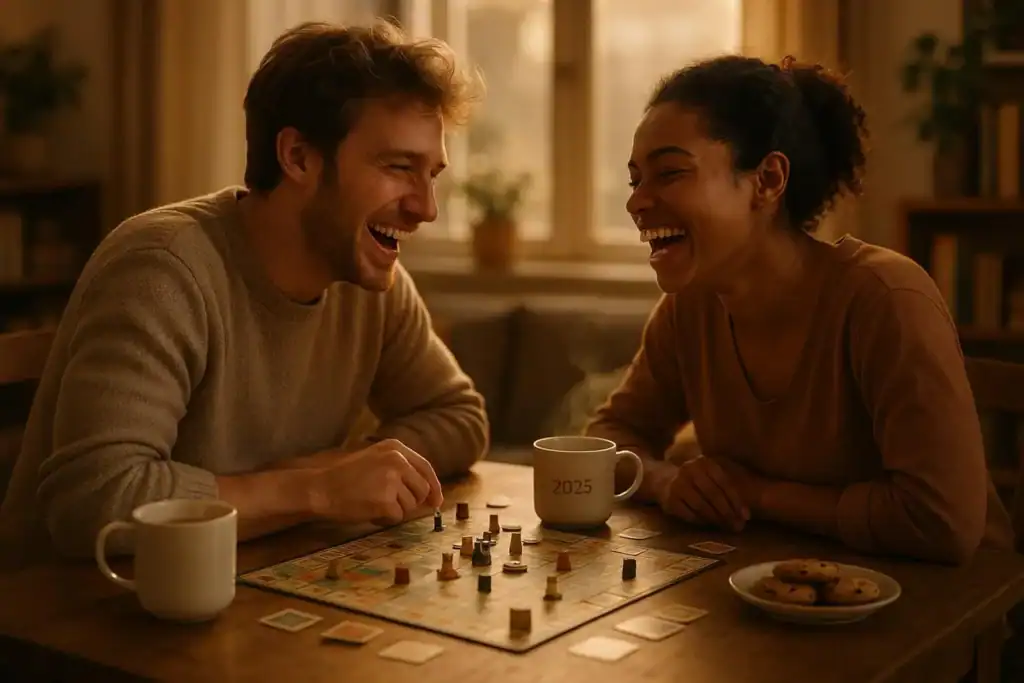 Image titled cozy date night couple playing board game nol3i at TriviaWhizz.com