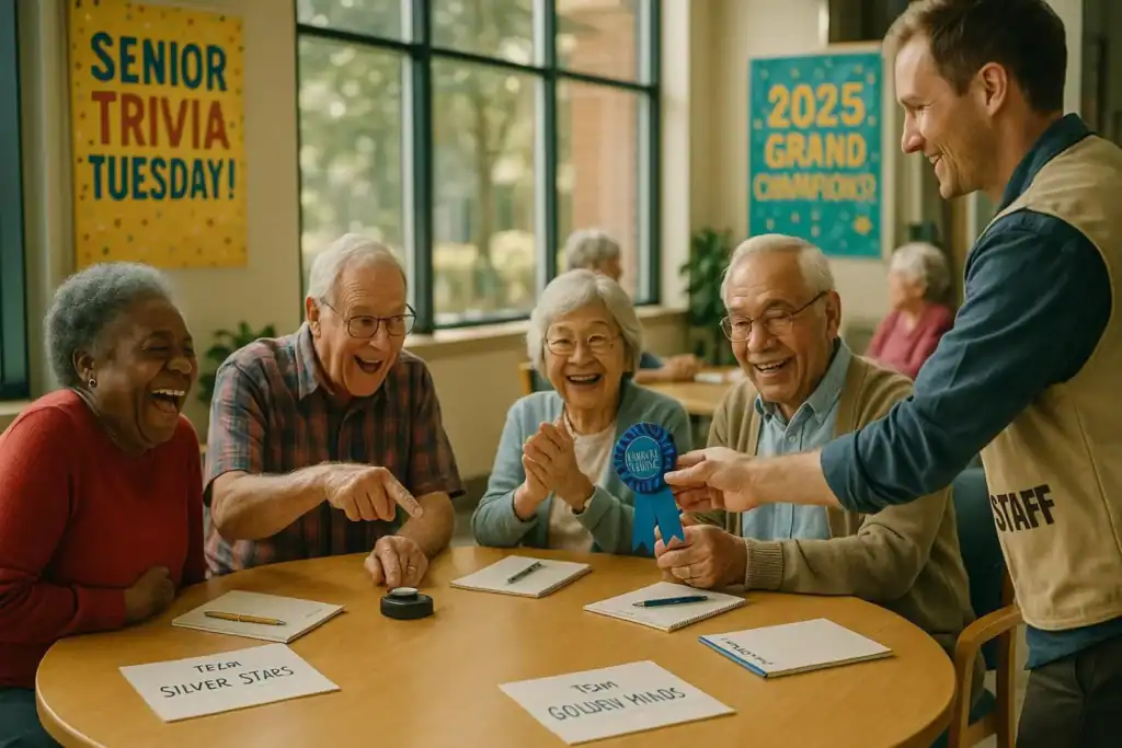Image titled diverse seniors trivia group community center c2z7f at TriviaWhizz.com