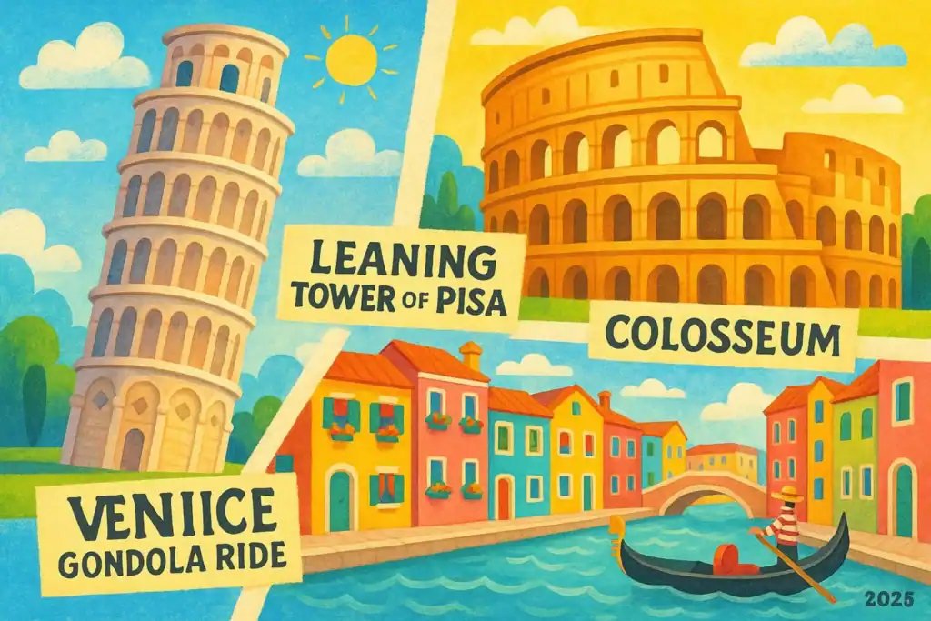 Image titled italy landmarks kid friendly collage cl5rp at TriviaWhizz.com