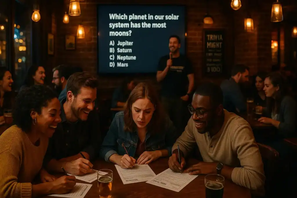 Image titled pub trivia night people laughing 9dcak at TriviaWhizz.com