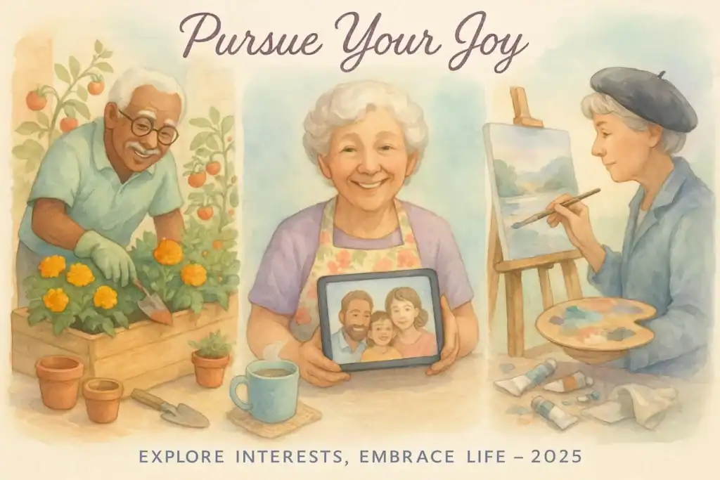 Image titled senior activities collage watercolor lsdid at TriviaWhizz.com